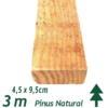 Viga de Pinus Natural (Bruta) Com Nó 4,5 x 9,5 x 300 cm - comprar online
