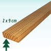Tábua de Pinus Natural Com Nó 2 x 9 x 400 cm
