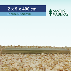 Tábua de Pinus Tratado (Autoclave) Com Nó 2 x 9 x 400 cm - loja online