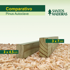 Ripa de Pinus Tratado (Autoclave) Com Nó 3 x 7 x 300 cm