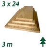 Tábua de Pinus Tratado (Autoclave) Com Nó 3 x 24 x 300 cm (MOLHADO)