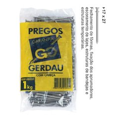 Pregos polidos 17 x 27 com duas cabeças