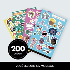 Kit Revenda | 200 un | Stickers Adesivos Migs