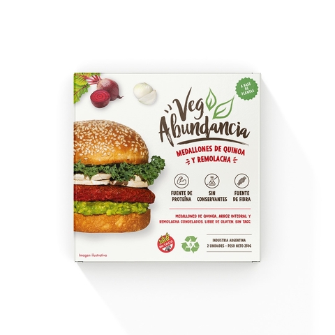 Medallones de Quinoa y Remolacha x 240g - Veg Abundancia