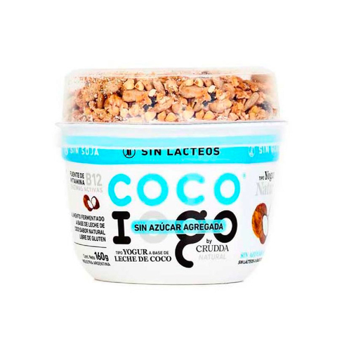 Yogurt a Base de Coco Natural con Granola Sin Azucar Iogo x 160g - Crudda