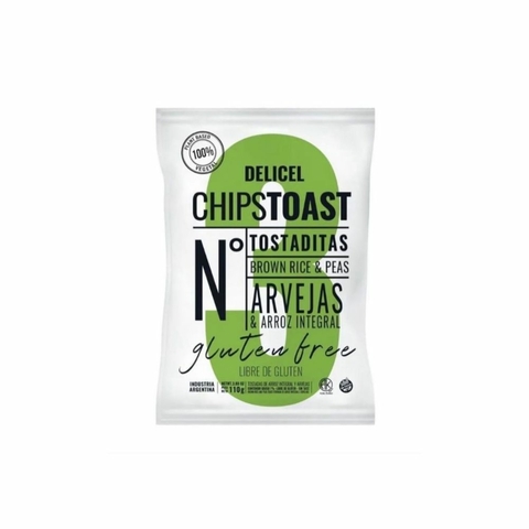 Chipstoast de Arroz Integral y Arvejas x 110g - Delicel