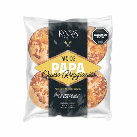 Pan de Hamburguesa de Papa con Queso Reggiano (4u) x 340g - Kansas