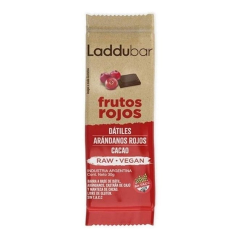 Barras de Frutos Rojos, Arandanos Rojos y Cacao x 30g - Laddubar