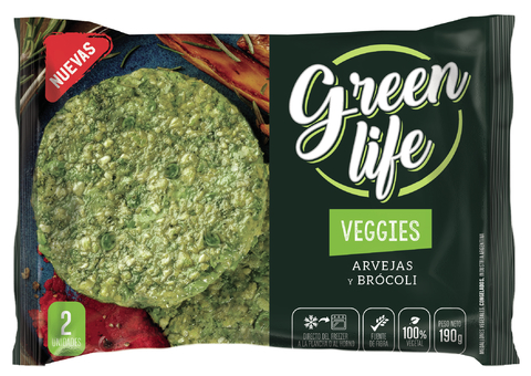 Hamburguesa Veggie Arvejas y Brocoli x 190g - Green Life