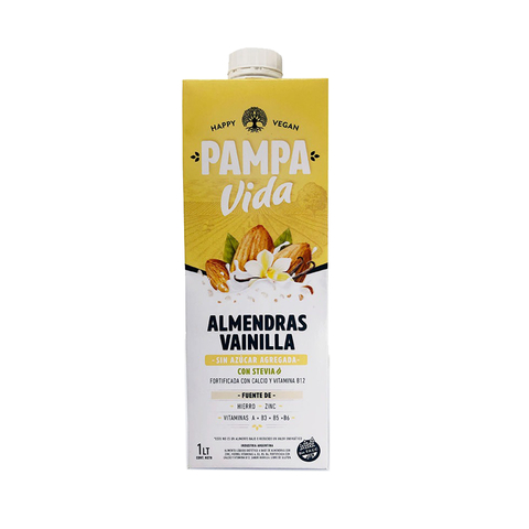 Leche de Almendras Sabor Vainilla Sin Azucar x 1l - Pampa Vida