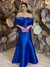 Vestido Longo em Zibeline Azul Royal/Azul Bic Paloma - comprar online