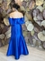 Vestido Longo em Zibeline Azul Royal/Azul Bic Paloma - loja online
