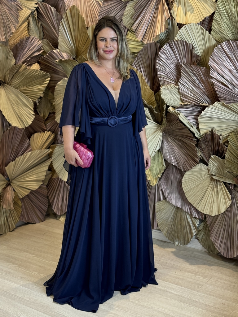Vestido longo meia manga sales