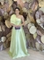 Vestido Longo em Zibeline com um ombro só Verde Lima Anne - comprar online