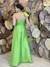 Vestido Longo em Zibeline com Laço Verde Lima Janaina - loja online