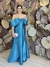 Vestido Longo em Zibeline Tiffany/Turquesa Paloma - comprar online