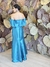 Vestido Longo em Zibeline Tiffany/Turquesa Paloma - Emporium Carolina