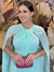 Vestido Longo com Capa Verde Água/Tiffany Vanessa na internet