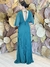 Vestido Longo Plissado Adriana Verde Esmeralda - comprar online