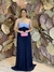 Vestido Longo Com Laço Thais Azul Marinho - comprar online