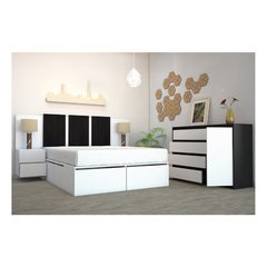 COMBO 4. JUEGO DORMITORIO HANDLE 160X2 - CAMA+RESPALDO+COMODA - comprar online