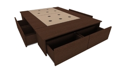 COMBO 4. JUEGO DORMITORIO HANDLE 160X2 - CAMA+RESPALDO+COMODA - Señores Muebles