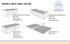 Imagen de COMBO BOX CAMA 140X190 + RESPALDO 140