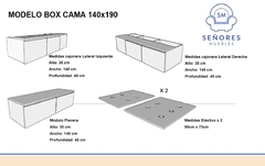 COMBO BOX CAMA 140X190 + RESPALDO 140 - tienda online