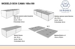COMBO BOX CAMA 160X190 + RESPALDO 160 - tienda online