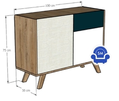 Imagen de VAJILLERO NORDICO "AKE" 2 PUERTAS Y CAJON