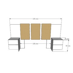 JUEGO DORMITORIO HANDLE 140X190 CAMA + RESPALDO + COMODA - Señores Muebles