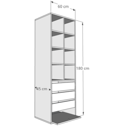 Torre 8 Divisiones, 3 Cajones y Zapatero