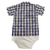 BODY CAMISA BABY KENTTANA MENINO - XADREZ AZUL E AMARELO - comprar online