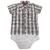 BODY CAMISA BABY KENTTANA MENINA - XADREZ ROSA E CINZA