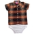 BODY CAMISA BABY KENTTANA MENINA - XADREZ LARANJA E PRETO