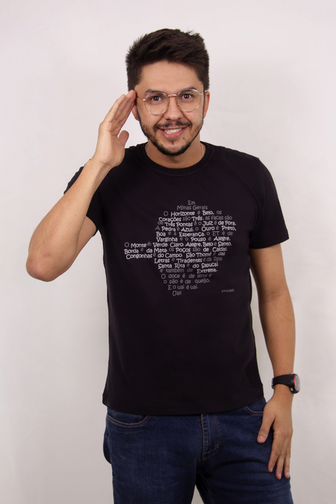 Camiseta unissex MAPA DE MINAS | cor Preta - UAILAND