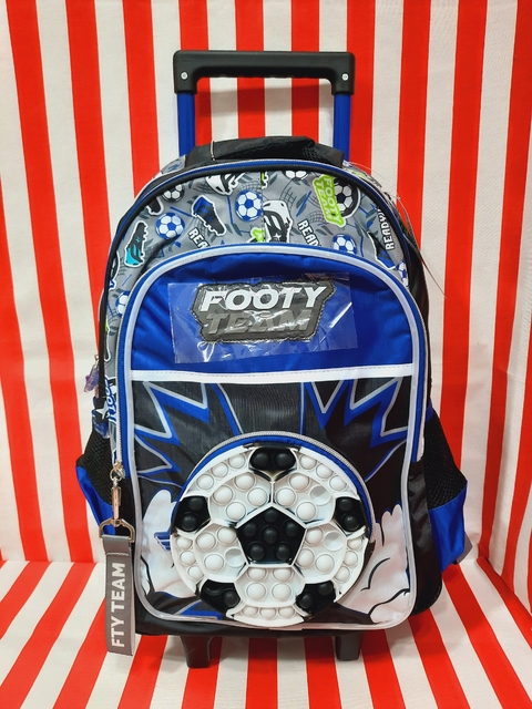 Mochila con carro 18 POP IT FUTBOL Azul de Footy