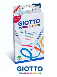 Marcadores con Glitter x 8 TURBO- GIOTTO - 8000825425806