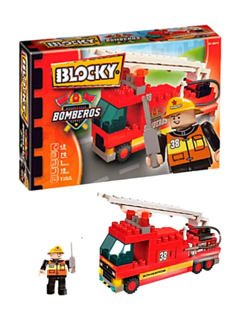 Blocky Bomberos, Autobomba x 70 piezas de Rasti (014046)