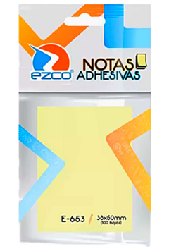 Notas Adhesivas Amarillo Pastel 38 x 50 de EZCO (27790)