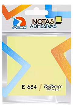 Notas Adhesivas Amarillo Pastel 75 x 75 de EZCO (27830)