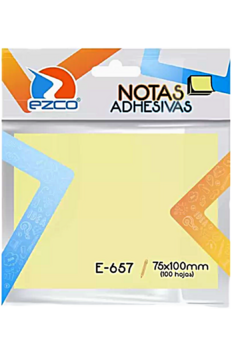 Notas Adhesivas Amarillo Pastel 75 x 100 de EZCO (27850)