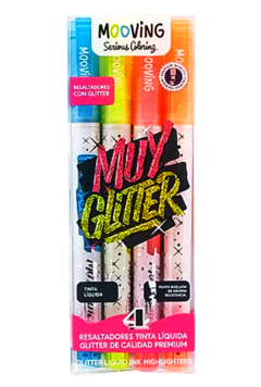 Resaltadores Muy Glitter x 4 de Mooving (020916)