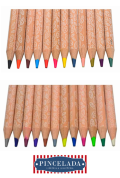 Lapices de Colores DUO INSEPARABLES de Mooving DUO x 12 (019624) - Libreria Pincelada