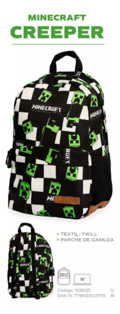 Mochila Espalda 18" MINECRAFT CREEPER - MOOVING - 7799133023705 en internet