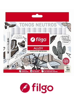 Marcadores Artisticos ALLOY Tonos NEUTROS x 12 de Filgo (36330)