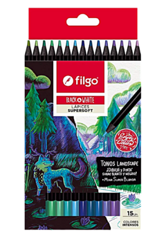 Lápices de colores Supersoft Tonos LANDSCAPE x 15 de Filgo (36420)