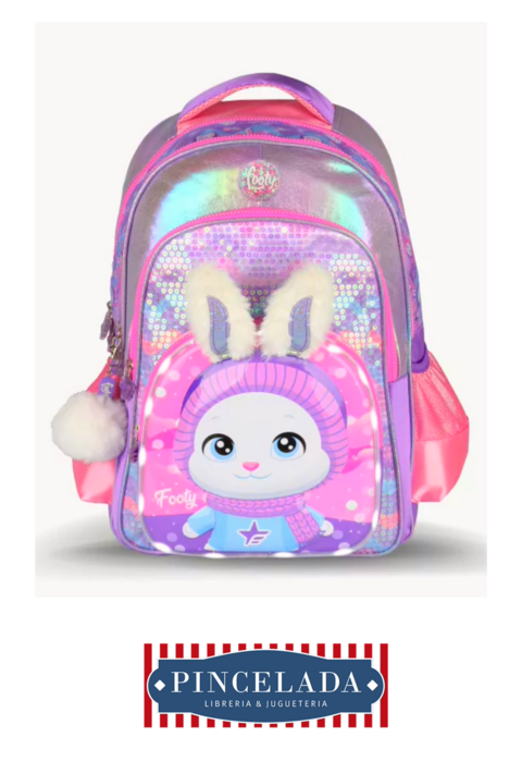 Mochila Espalda 18" Bunny Lila de Footy (025670)