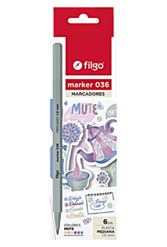 Marcadores MUTE x 6 de FILGO (36340) - comprar online