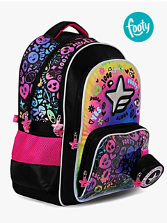 Mochila Espalda 18" HOLOGRAM STAR NEGRO - FOOTY - 7792621168957 - comprar online